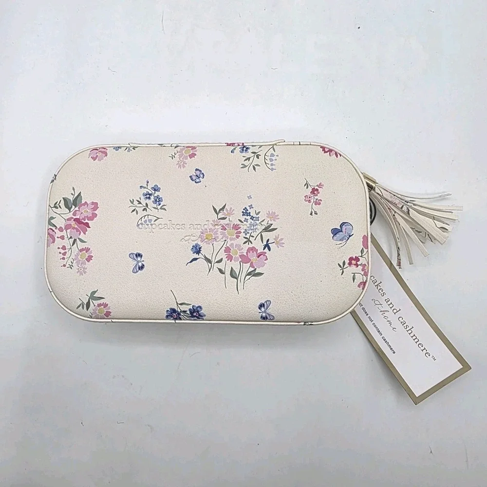 NEW Cupcakes & Cashmere at Home Travel Jewelry Box Floral Organizer Case Gift